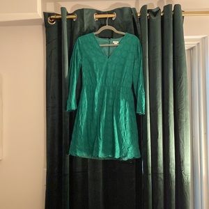 Blue-green long-sleeved dress from J. Crew. Perfect for work!